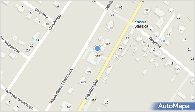 Sierpc, Piastowska, 96b, mapa Sierpc