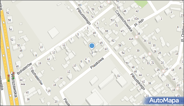 Siewierz, Piaskowa, 2, mapa Siewierz