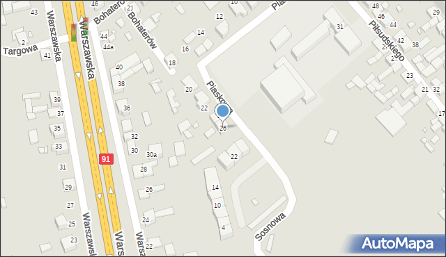 Siewierz, Piaskowa, 26, mapa Siewierz