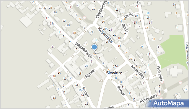 Siewierz, Piłsudskiego Józefa, marsz., 10, mapa Siewierz