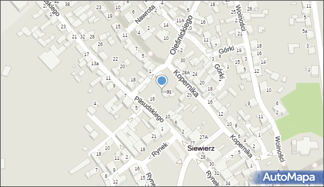 Siewierz, Piłsudskiego Józefa, marsz., 12, mapa Siewierz