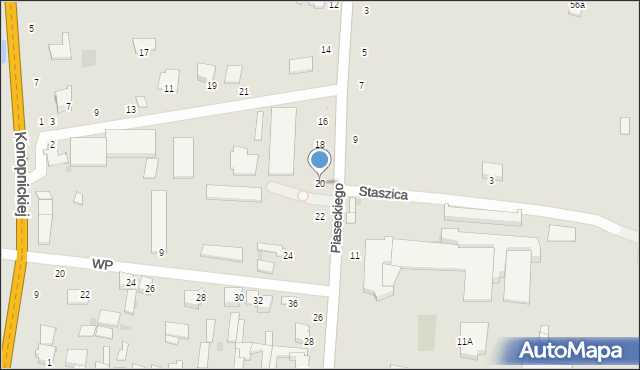 Skaryszew, Piaseckiego Eugeniusza, 20, mapa Skaryszew