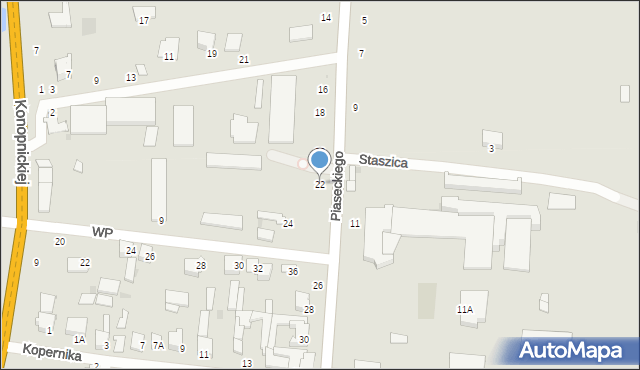 Skaryszew, Piaseckiego Eugeniusza, 22, mapa Skaryszew