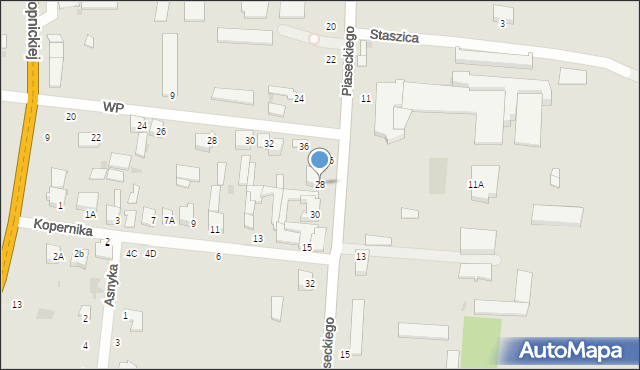 Skaryszew, Piaseckiego Eugeniusza, 28, mapa Skaryszew