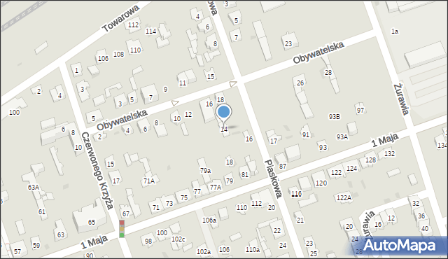 Skarżysko-Kamienna, Piaskowa, 14, mapa Skarżysko-Kamienna