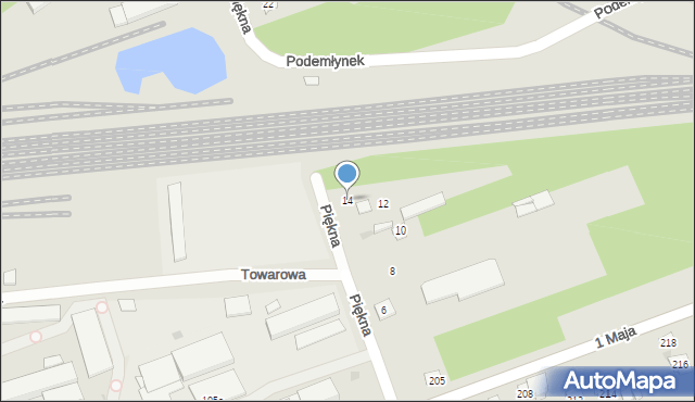 Skarżysko-Kamienna, Piękna, 14, mapa Skarżysko-Kamienna