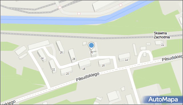 Skawina, Piłsudskiego Józefa, marsz., 30, mapa Skawina