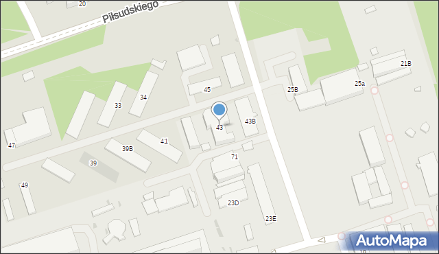 Skawina, Piłsudskiego Józefa, marsz., 43, mapa Skawina