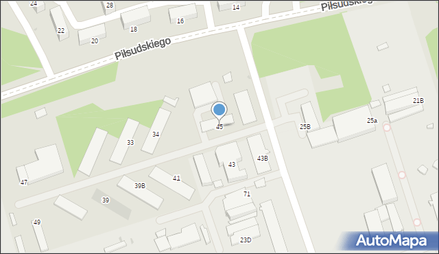 Skawina, Piłsudskiego Józefa, marsz., 45, mapa Skawina