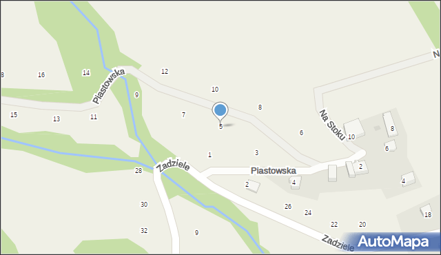 Skawinki, Piastowska, 5, mapa Skawinki