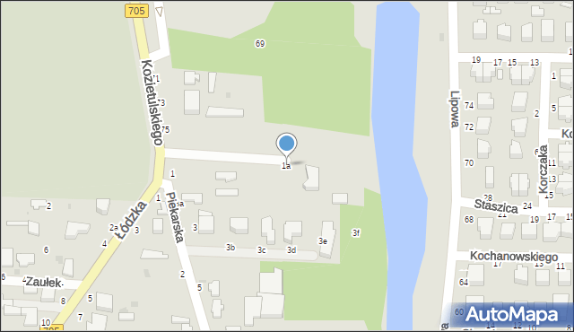 Skierniewice, Piekarska, 1a, mapa Skierniewic