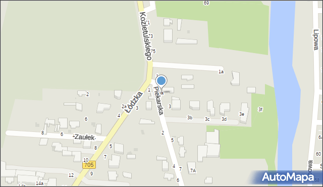 Skierniewice, Piekarska, 3a, mapa Skierniewic