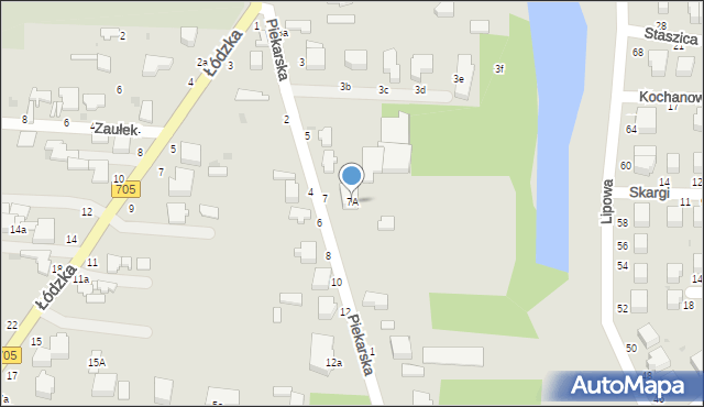 Skierniewice, Piekarska, 7A, mapa Skierniewic
