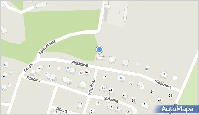 Skórcz, Piaskowa, 1, mapa Skórcz