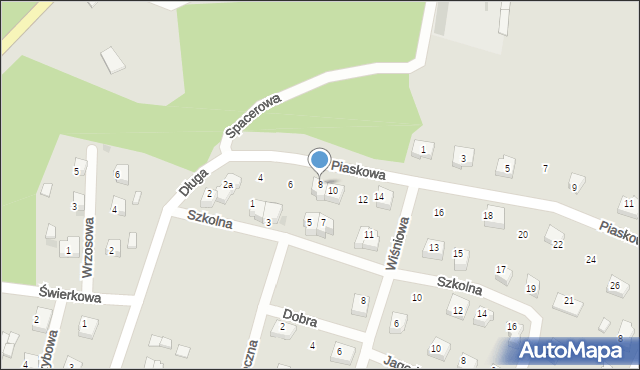 Skórcz, Piaskowa, 8, mapa Skórcz