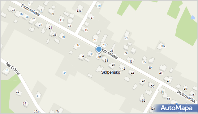 Skrbeńsko, Piotrowicka, 36a, mapa Skrbeńsko