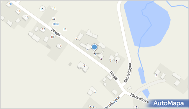 Skrzelczyce, Piaski, 5, mapa Skrzelczyce