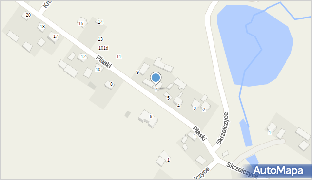Skrzelczyce, Piaski, 7, mapa Skrzelczyce