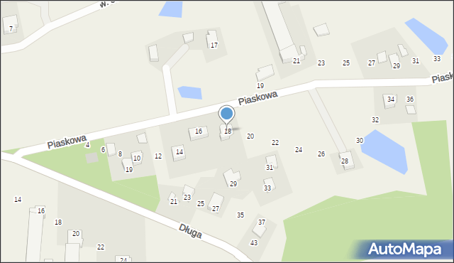 Skrzeszewo, Piaskowa, 18, mapa Skrzeszewo