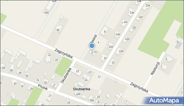 Skubianka, Piwonii, 2, mapa Skubianka