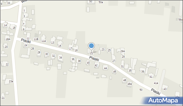 Skulsk, Piaski, 21, mapa Skulsk