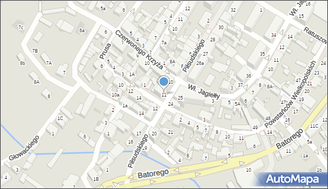 Skwierzyna, Piłsudskiego Józefa, marsz., 11, mapa Skwierzyna