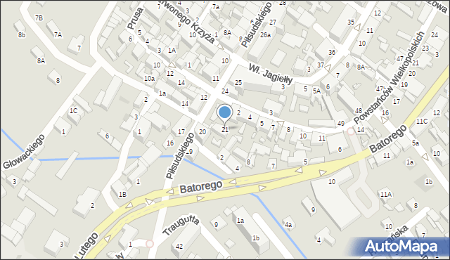 Skwierzyna, Piłsudskiego Józefa, marsz., 21, mapa Skwierzyna