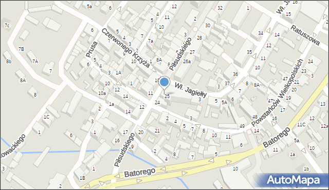 Skwierzyna, Piłsudskiego Józefa, marsz., 25b, mapa Skwierzyna