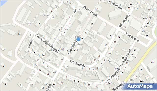 Skwierzyna, Piłsudskiego Józefa, marsz., 27, mapa Skwierzyna