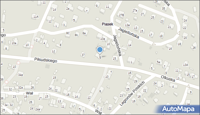 Sławków, Piłsudskiego Józefa, marsz., 9, mapa Sławków