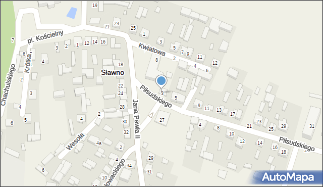 Sławno, Piłsudskiego Józefa, marsz., 3, mapa Sławno