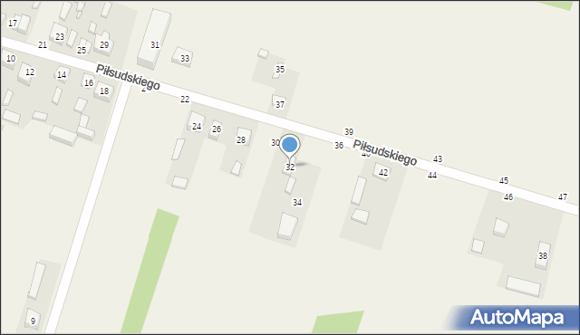 Sławno, Piłsudskiego Józefa, marsz., 32, mapa Sławno