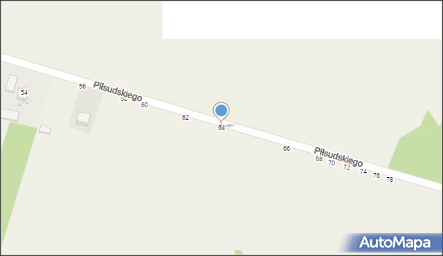 Sławno, Piłsudskiego Józefa, marsz., 64, mapa Sławno