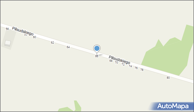 Sławno, Piłsudskiego Józefa, marsz., 66, mapa Sławno