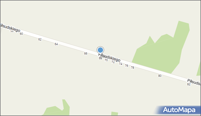 Sławno, Piłsudskiego Józefa, marsz., 68, mapa Sławno