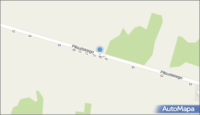 Sławno, Piłsudskiego Józefa, marsz., 76, mapa Sławno