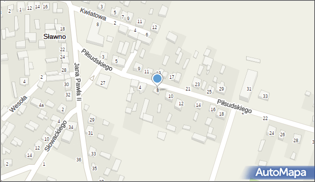 Sławno, Piłsudskiego Józefa, marsz., 8, mapa Sławno