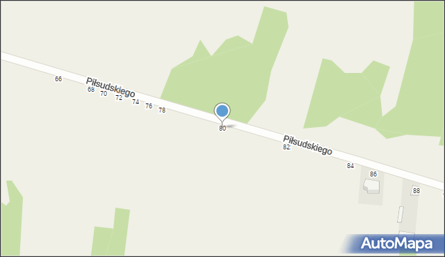 Sławno, Piłsudskiego Józefa, marsz., 80, mapa Sławno