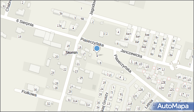 Słomin, Piaseczyńska, 4, mapa Słomin