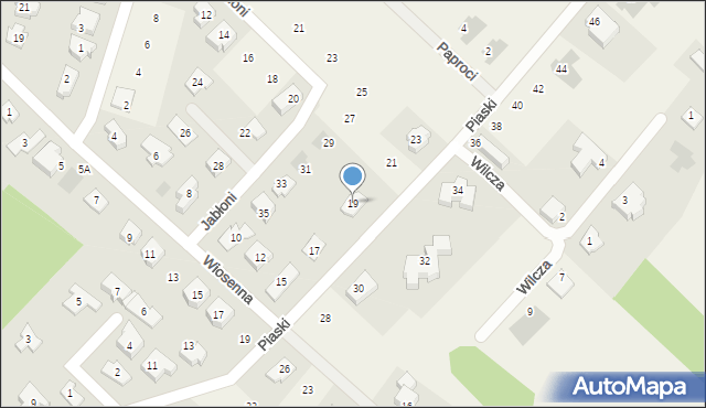 Słupno, Piaski, 19, mapa Słupno