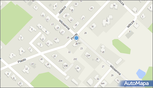 Słupno, Piaski, 26, mapa Słupno