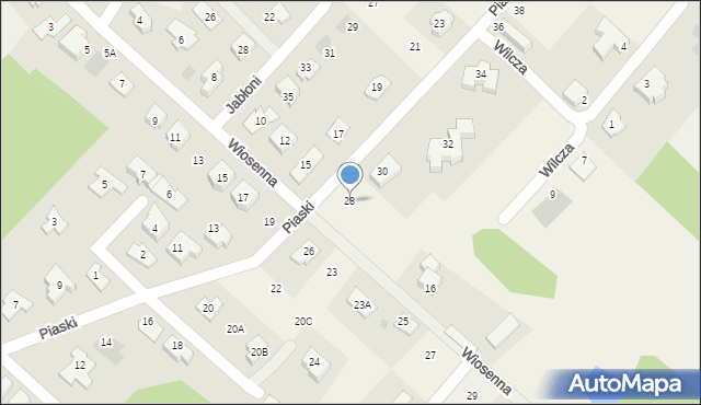 Słupno, Piaski, 28, mapa Słupno