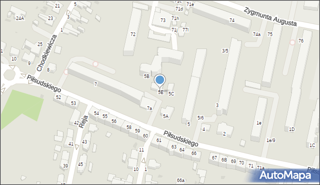 Słupsk, Piłsudskiego Józefa, marsz., 5E, mapa Słupska