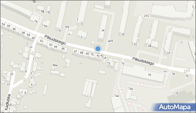 Słupsk, Piłsudskiego Józefa, marsz., 71, mapa Słupska