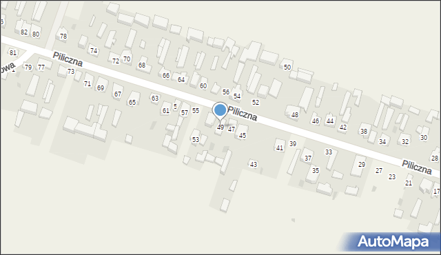 Smardzewice, Piliczna, 49, mapa Smardzewice