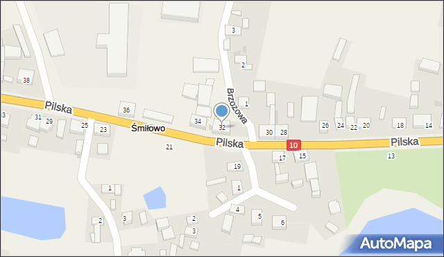 Śmiłowo, Pilska, 32, mapa Śmiłowo