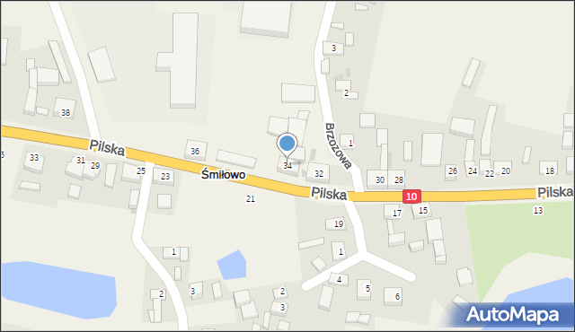 Śmiłowo, Pilska, 34, mapa Śmiłowo