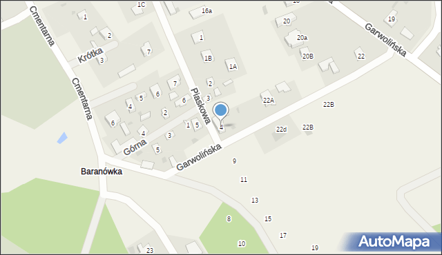 Sobienie-Jeziory, Piaskowa, 4, mapa Sobienie-Jeziory