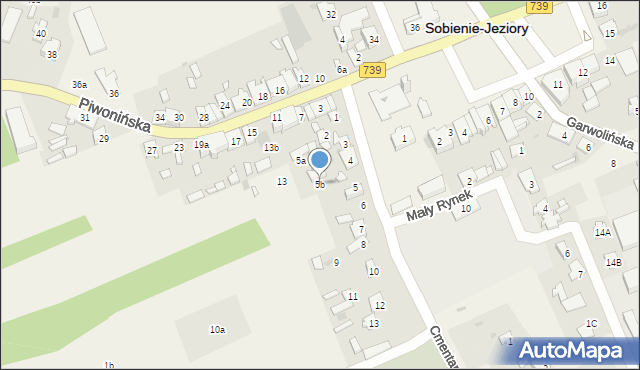 Sobienie-Jeziory, Piwonińska, 5b, mapa Sobienie-Jeziory