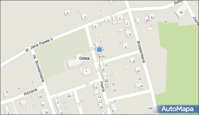 Sobótka, Piwna, 9, mapa Sobótka